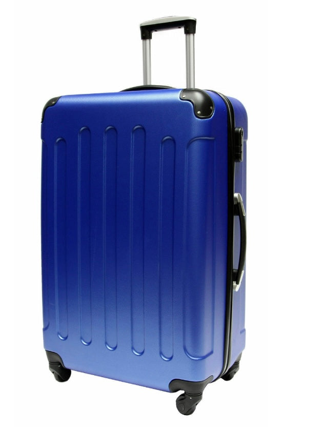 Large hard cover blue suitcase